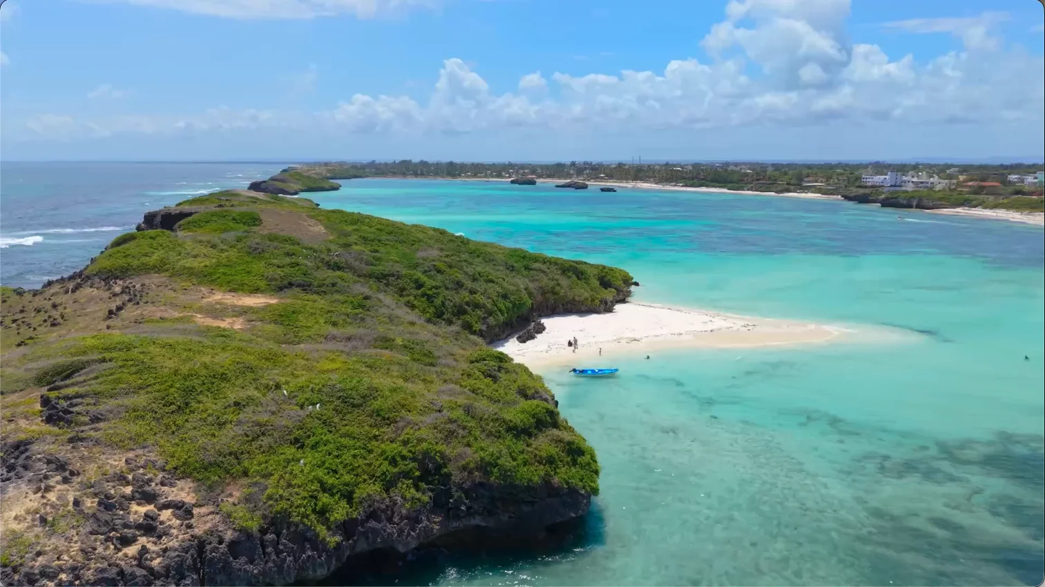 Aerial of Watamu Beach in Kenya
