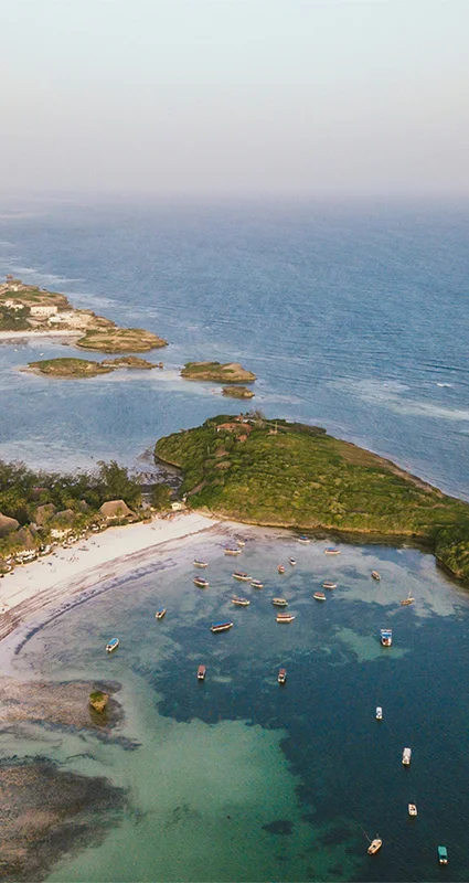 Aerial view of Watamu Beach in Kenya